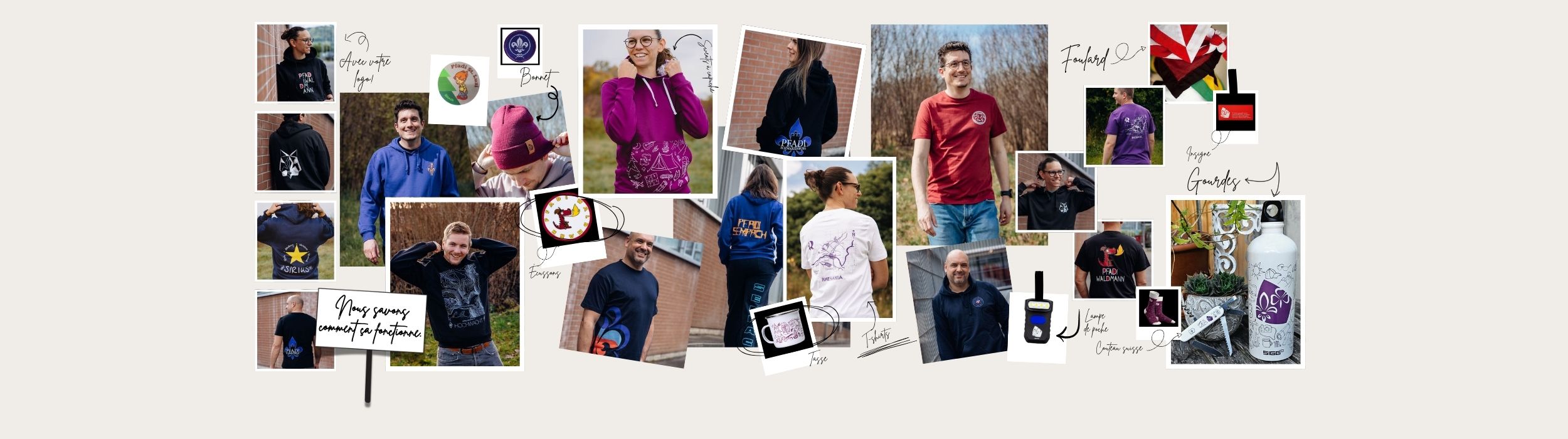 Le merchandise des vrais moments de camp