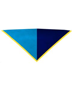 Foulard bleu-clair/marine bord jaune 2cm