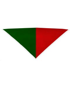 Foulard vert-fonc&eacute;/rouge bord blanc 2 cm