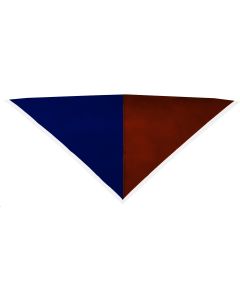 Foulard marine/rouille bord blanc 2 cm