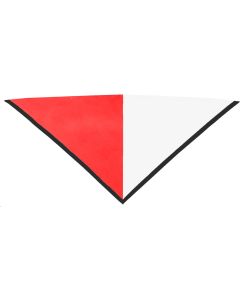 Foulard rouge/blanc bord noir 2 cm