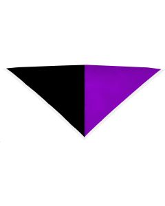Foulard noir/violet bord blanc 2 cm