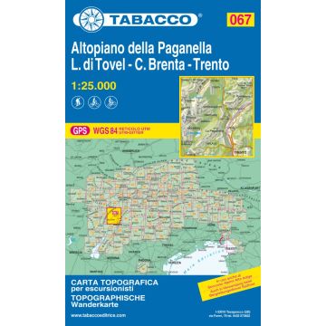 Carte de randonnée Tabacco 067 Altopiano della Paganella 1:25 000 