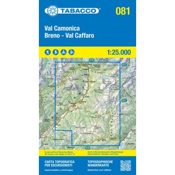 Carte de randonnée Tabacco 081 Val Camonica Breno 1:25 000