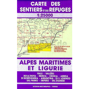 Carte topographique Multigraphic 111/112 Riviera di Ponente Diano Marina a Mentone 1:25 000