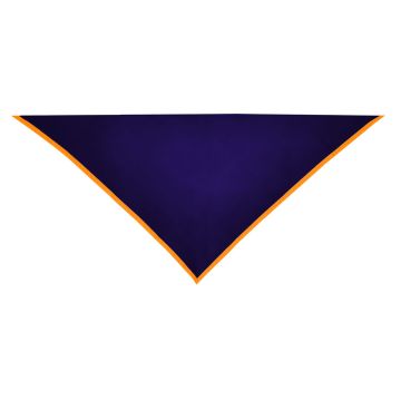 Halstuch marine Rand orange 2 cm