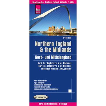 Strassenkarte Nord- und Mittelengland 1:400 000/ Reise Know How