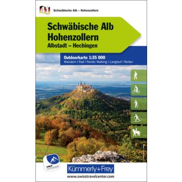 Carte de randonnée Schwäbische Alb Hohenzollern 1:35 000 / Kümmerly & Frey Outdoorkarte 41