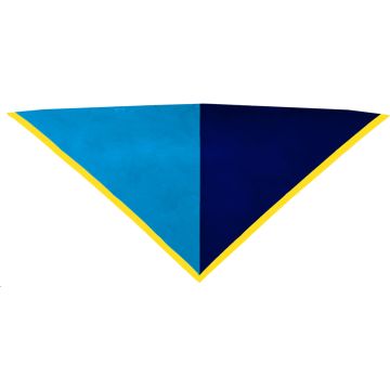 Halstuch hellblau/marine Rand gelb 2cm
