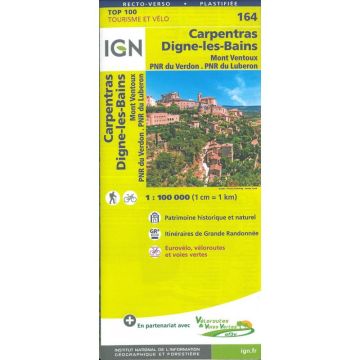 Topographische Karte IGN 164 Carpentras Digne-les-Bains 1:100 000