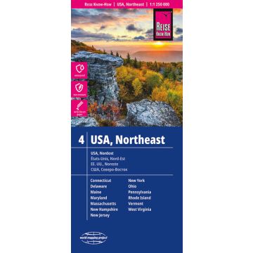 Carte routière États-Unis Nord-Est 1:1 250 000 / Reise Know-How