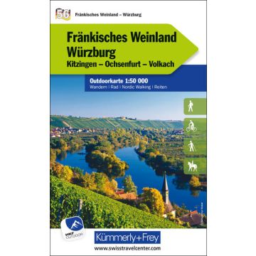 Carte de randonnée Fränkisches Weinland 1:50 000 / Kümmerly & Frey Outdoorkarte 56