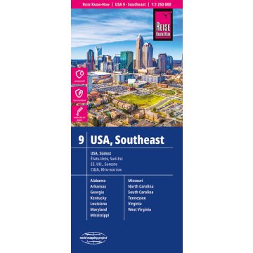 Carte routière États-Unis Sud-Est 1: 250 000 / Reise Know-How