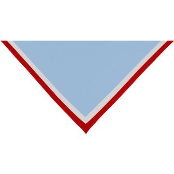 Halstuch h.blau m. 2 Ränder rot/weiss 1 cm