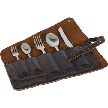 Etui à couverts en cuir