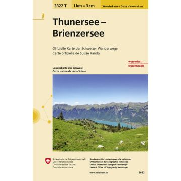 3322 T Thunersee Brienzersee Carte d'excursions 1:33 333