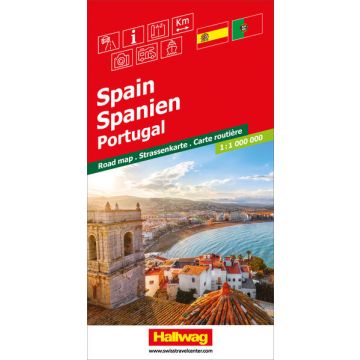 Carte routière Espagne Portugal 1:1 Mio. / Hallwag