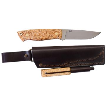 Couteau Trapper 95 Curly Birch affûtage plein