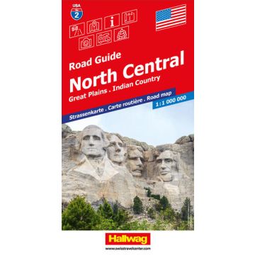 Carte routière North Central 1:1 Mio. Road Guide USA 2 / Hallwag