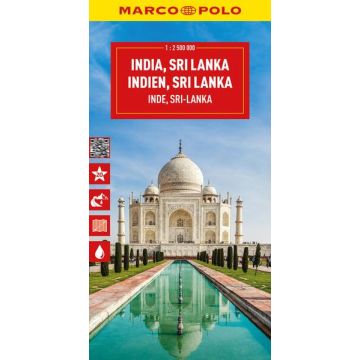 Carte routière Inde Sri Lanka Bangladesh Népal 1:2,5 Mio. / Marco Polo