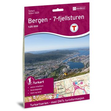 Carte de randonnée Turkart 2429 Bergen - 7-Fjellsturen 1:25 000 / Nordeca