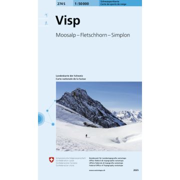 274 S Visp Carte de randonnée à ski 1:50 000