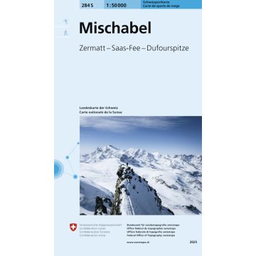 284 S Mischabel Carte de randonnée à ski 1:50 000