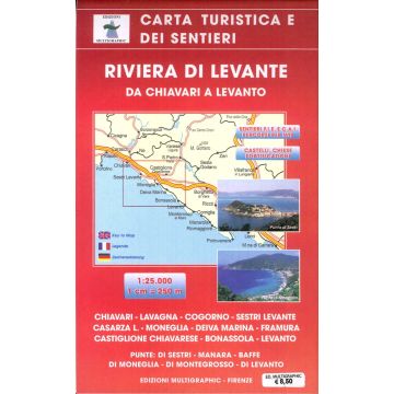 Carte de randonnée Multigraphic 505 Riviera di Levante 1:25 000