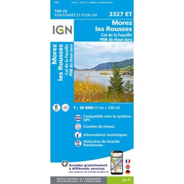 Carte topographique IGN 3327 ET Morez Les Rousses 1:25 000