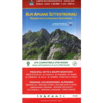 Carte de randonnée Multigraphic 534/536 Alpi Apuane Settentrionali 1:25 000