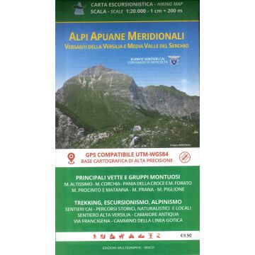 Carte de randonnée Multigraphic 535/537 Alpi Apuane Meridionali 1:25 000