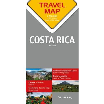 Carte routière Costa Rica 1:700 000 / Kunth