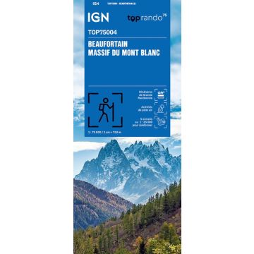 Carte de loisirs IGN Top 75 Beaufortain Massif du Mont Blanc 1:75 000