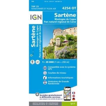 Carte topographique IGN 4254 OT Sartène 1:25 000