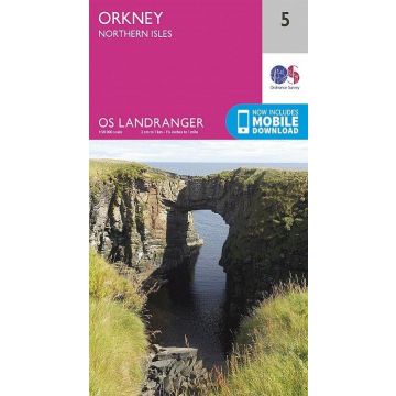 Carte topographique OS 5 Orkney Northern Isles 1:50 000 / Landranger Map