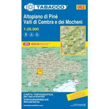 Carte de randonnée Tabacco 062 Altopiano di Pinè Valli di Cembra e dei Mocheni 1:25 000
