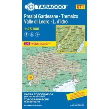 Carte de randonnée Tabacco 071 Prealpi Gardesane Tremalzo Valle di Ledro 1:25 000
