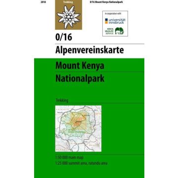 Carte de randonnée Mount Kenya 1:50 000 / DAV 0/16
