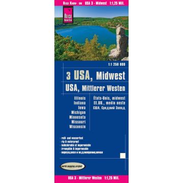 Carte routière États-Unis Midwest 1:1 250 000 / Reise Know-How