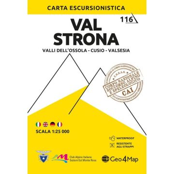 Carte de randonnée Val Strona 1:25 000 / Geo4Map 116
