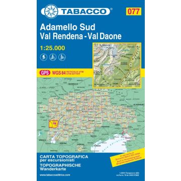 Carte de randonnée Tabacco 077 Adamello Sud 1:25 000