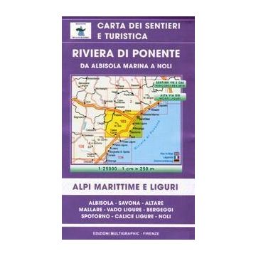 Carte topographique Multigraphic 103 Riviera di Ponente Da Albisola Marina a Noli 1:25 000