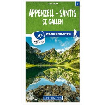 Carte pédestre 9 Appenzell - Säntis 1:40 000 / Kümmerly & Frey