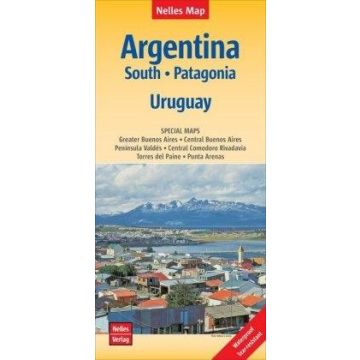 Carte routière Argentina South Patagonia Uruguay 1:2 500 000 / Nelles