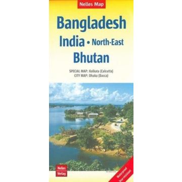 Carte routière India North-East Bangladesh Bhutan 1:1 500 000 / Nelles