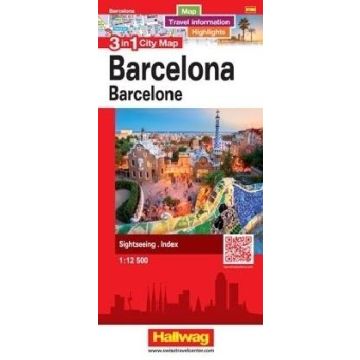 Plan de ville Barcelona 3in1 City Map 1:12 500 / Hallwag