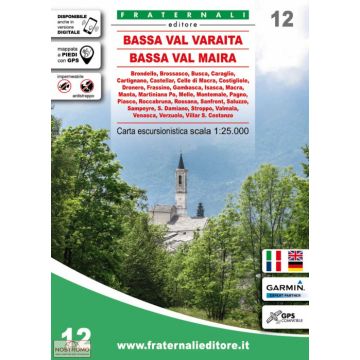 Carte de randonnée Bassa Val Varaita Bassa Val Maira 1:25 000 / Fraternali Nr. 12