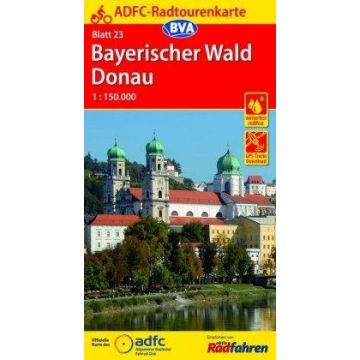 Velokarte ADFC 23 Bayerischer Wald Donau 1:150 000 / BVA