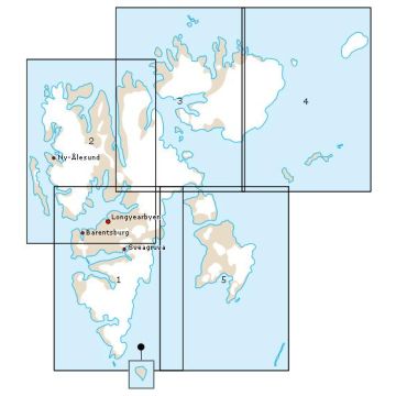 Topographische Karte Spitzbergen Südost 1:250 000 Svalbard Blatt 5