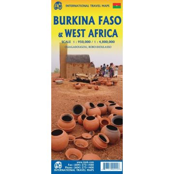 Carte routière Burkina Faso 1:950 000 / West Africa 1:4.8 Mio. / ITMB